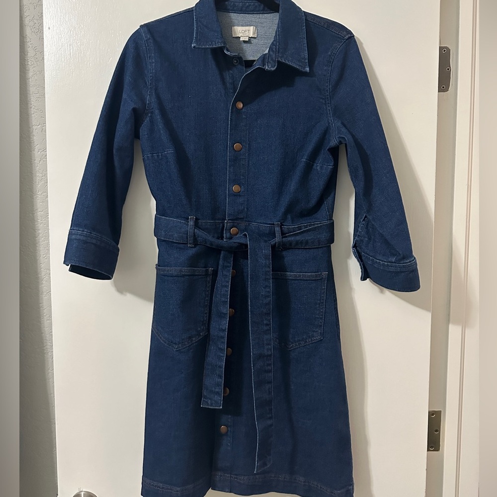 LOFT Denim Midi Dress
